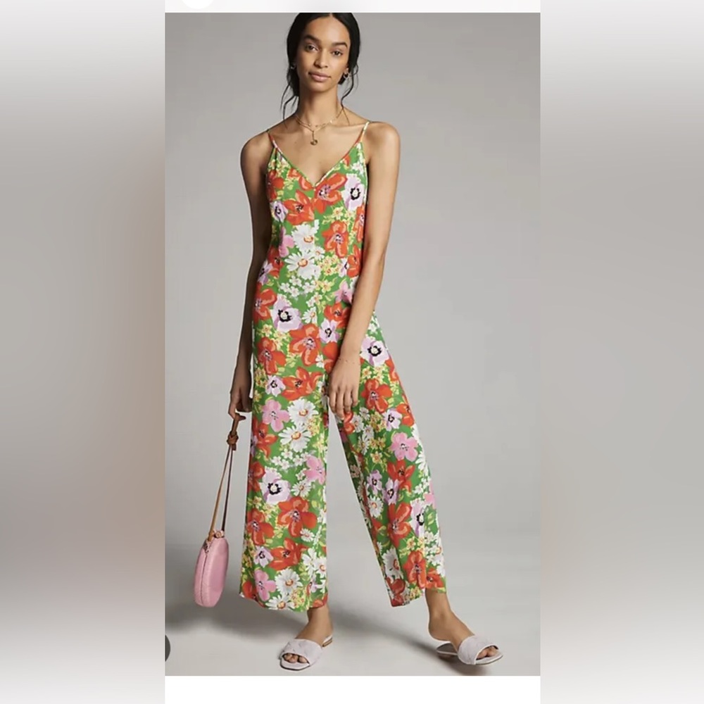 Kachel x Anthropologie Floral Wide Leg Jumpsuit 12 L